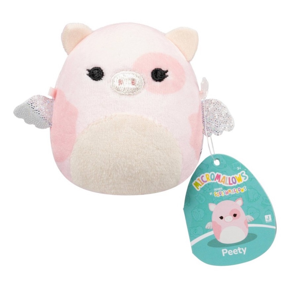 PEETY Squishmallows Flying Pig Micromallows 2.5" NWT Plush- S1